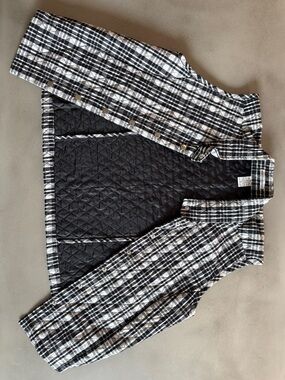 Rebecca Malone Black & White Plaid Quilted Utility Jacket